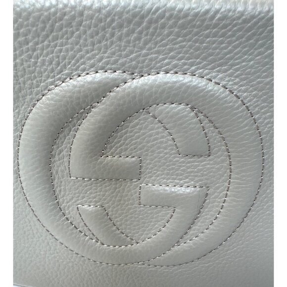Gucci Soho Disco Pebble Gray Leather Small Crossbody Bag - Picture 6 of 16